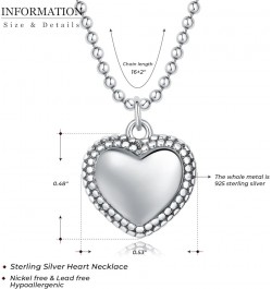 925 Sterling Silver Heart Pendant Necklace for Women Girls style 4 $29.25 Necklaces