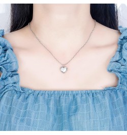 925 Sterling Silver Heart Pendant Necklace for Women Girls style 4 $29.25 Necklaces