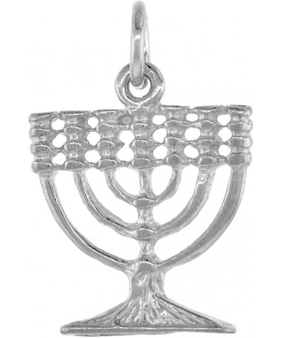 3/4 inch Small Sterling Silver Menorah Pendant Necklace for Women and Men 17mm wide 16-30 inch With 30 inch 1mm Box Chain $12...