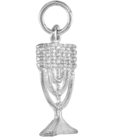 3/4 inch Small Sterling Silver Menorah Pendant Necklace for Women and Men 17mm wide 16-30 inch With 30 inch 1mm Box Chain $12...