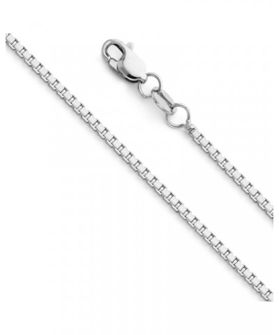 14k Real Yellow OR White Gold Solid 1.3mm Box Chain Necklace with Lobster Claw Clasp White Gold 18.0 Inches $127.08 Necklaces