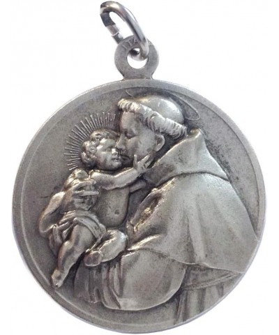 Saint Anthony of Padua Silver Tone Medal - Made in High Relief - Big Size - 32mm $22.72 Necklaces