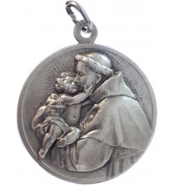 Saint Anthony of Padua Silver Tone Medal - Made in High Relief - Big Size - 32mm $22.72 Necklaces