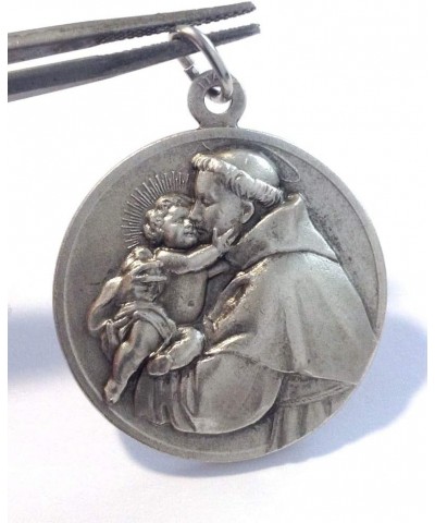 Saint Anthony of Padua Silver Tone Medal - Made in High Relief - Big Size - 32mm $22.72 Necklaces