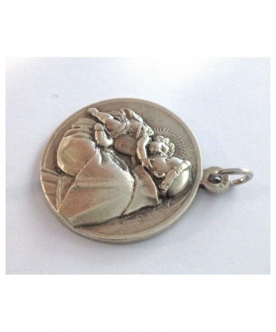 Saint Anthony of Padua Silver Tone Medal - Made in High Relief - Big Size - 32mm $22.72 Necklaces