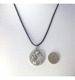 Saint Anthony of Padua Silver Tone Medal - Made in High Relief - Big Size - 32mm $22.72 Necklaces