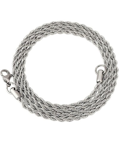 Mens Chain Stainless Steel Rope, Hip Hop Jewelry for Women 16-30 Inch Rope Chain Necklace and Polished 20.0 Inches 2.4mm $8.3...