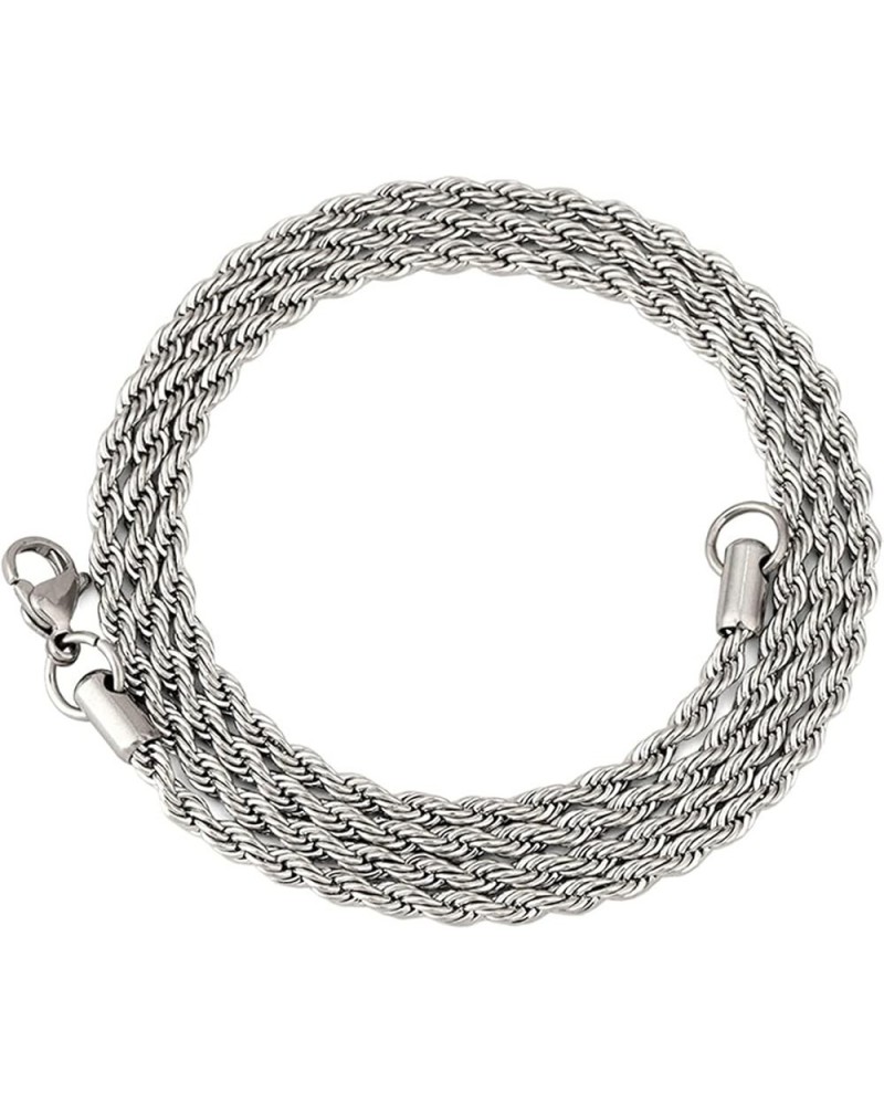 Mens Chain Stainless Steel Rope, Hip Hop Jewelry for Women 16-30 Inch Rope Chain Necklace and Polished 20.0 Inches 2.4mm $8.3...