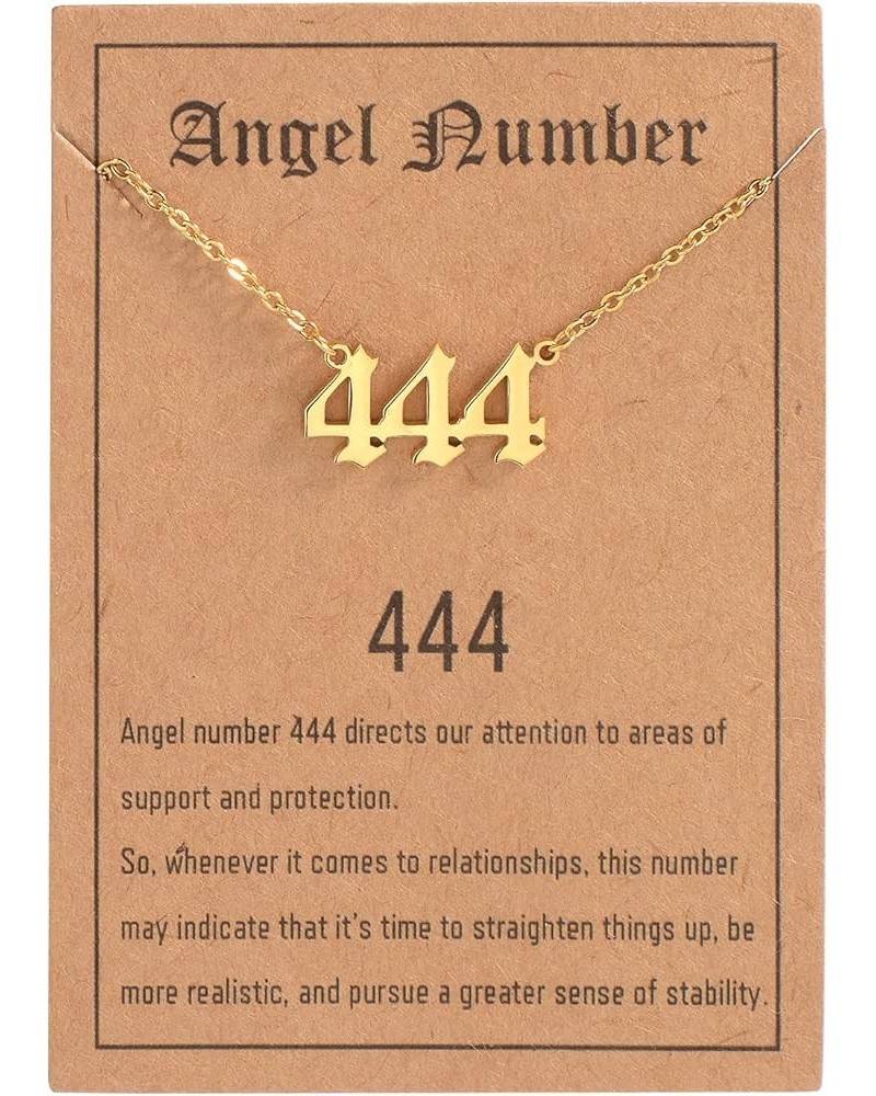 111 222 333 444 555 777 888 999 Angel Number Necklace Gold Numerology Jewelry Lucky Number Minimalist Gift For Her Gold (incl...