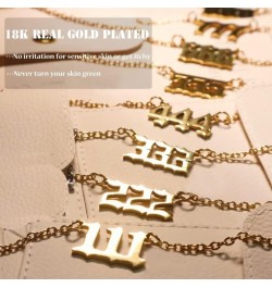 111 222 333 444 555 777 888 999 Angel Number Necklace Gold Numerology Jewelry Lucky Number Minimalist Gift For Her Gold (incl...