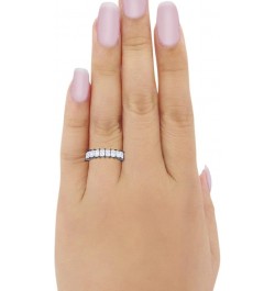 Half Eternity Radiant Cut Wedding Band Ring 925 Sterling Silver Black Tone, Simulated CZ $10.50 Rings