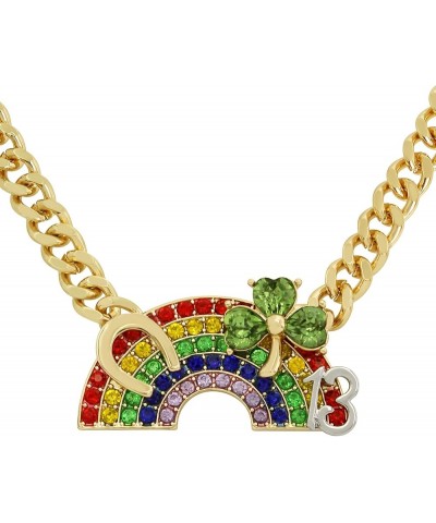 Womens Lucky Charm Necklaces Rainbow/Gold One Size $39.42 Necklaces