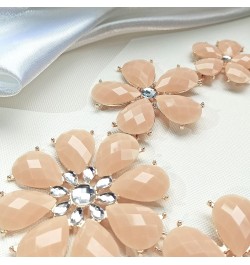 Shiny Flower Statement Collar Necklace with Earrings Nude $7.14 Necklaces