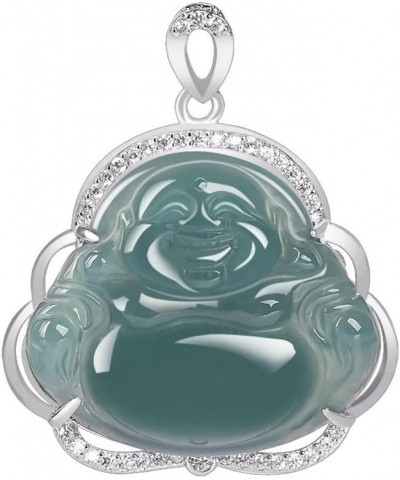 Elegant Natural Jade Necklace with Smiling Maitreya Buddha Pendant - A Timeless Symbol of Good Luck & Moistened Fortune - A U...