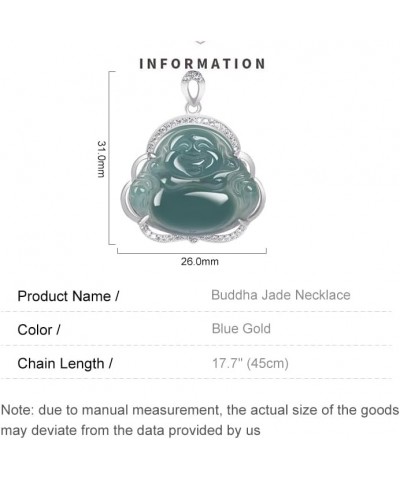 Elegant Natural Jade Necklace with Smiling Maitreya Buddha Pendant - A Timeless Symbol of Good Luck & Moistened Fortune - A U...