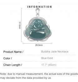 Elegant Natural Jade Necklace with Smiling Maitreya Buddha Pendant - A Timeless Symbol of Good Luck & Moistened Fortune - A U...