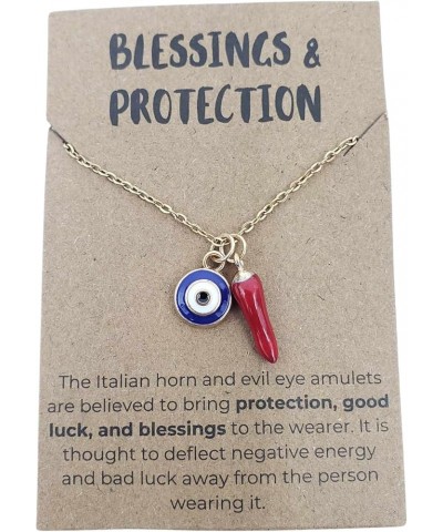 Italian Horn Necklace for Women, Evil Eye Protection Necklace for Women, Cornicello Necklace Women, Spiritual Jewelry, Dainty...