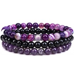 3Pcs 8mm Natural Semi-Precious Gemstones Beaded Bracelets for Women Men Healing Energy Crystal Reiki Stone Bracelet Stretch R...