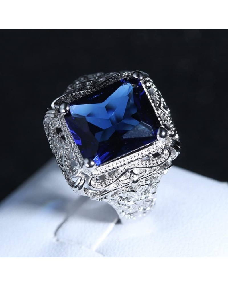 S925 Sterling Silver Ladies Ring Luxury Fashion Square Cut 3 carats AAA Zircon Women Cubic Zirconia Infinite Halo Solitaire E...