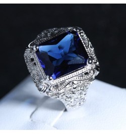 S925 Sterling Silver Ladies Ring Luxury Fashion Square Cut 3 carats AAA Zircon Women Cubic Zirconia Infinite Halo Solitaire E...