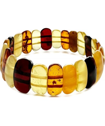 Amber Stretch Bracelet for Women – 7" - Unique Stone Cut Bracelet Amber Stone Jewelry for Adults Multi $23.28 Bracelets