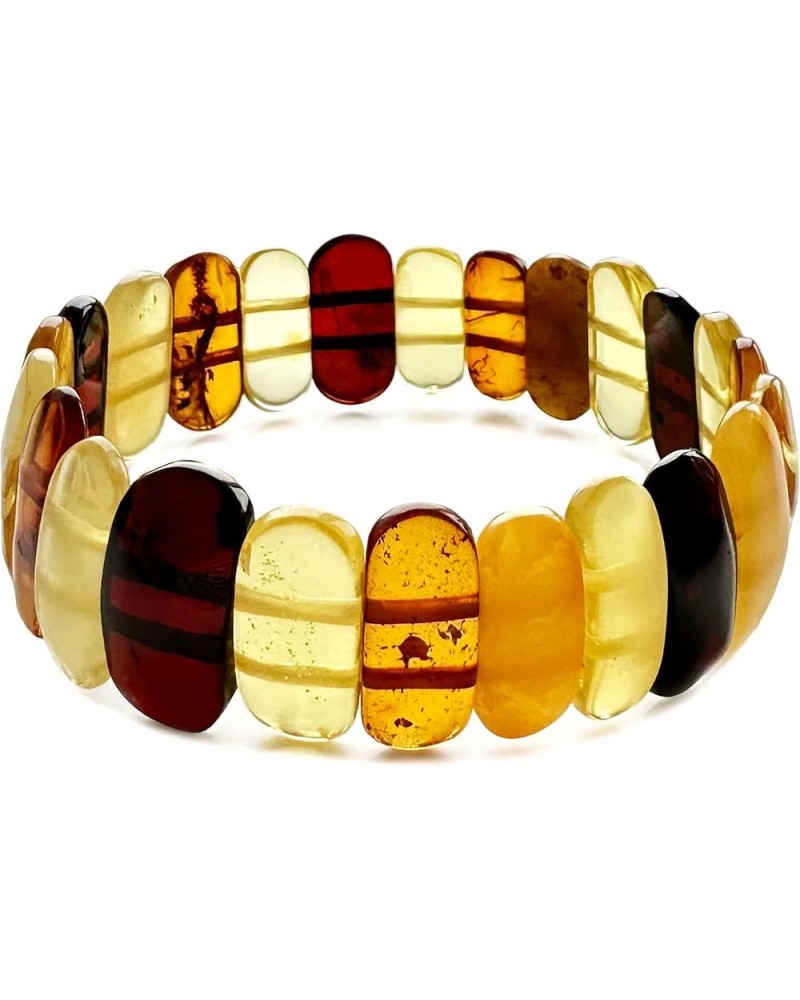 Amber Stretch Bracelet for Women – 7" - Unique Stone Cut Bracelet Amber Stone Jewelry for Adults Multi $23.28 Bracelets