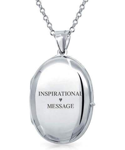 Simple Plain Dome Oval Circle Traditional Keepsake Personalized Engrave Photo Locket For Women Teens Holds Photos Pictures .9...