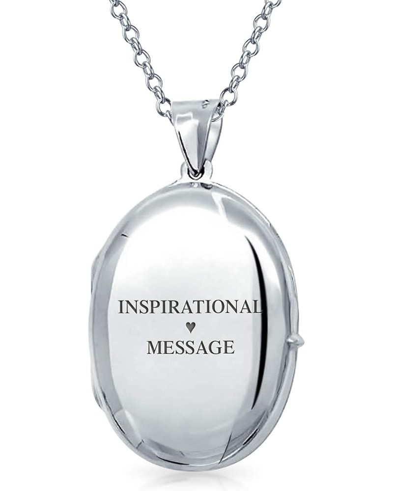 Simple Plain Dome Oval Circle Traditional Keepsake Personalized Engrave Photo Locket For Women Teens Holds Photos Pictures .9...