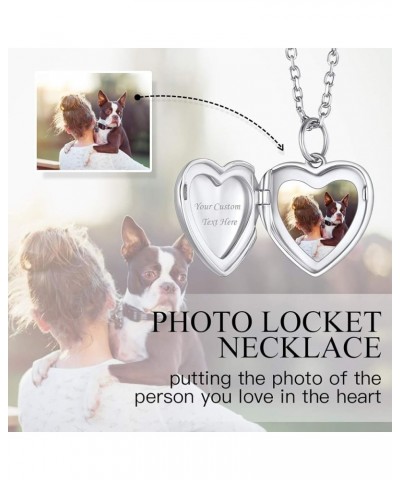 Heart Locket Necklace that Holds Pictures, 925 Sterling Silver/18K Gold/Platinum Plated Heart/Angel Wing/Tree of Life Photo P...