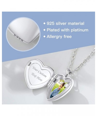 Heart Locket Necklace that Holds Pictures, 925 Sterling Silver/18K Gold/Platinum Plated Heart/Angel Wing/Tree of Life Photo P...