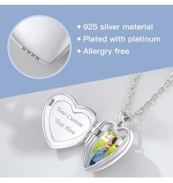 Heart Locket Necklace that Holds Pictures, 925 Sterling Silver/18K Gold/Platinum Plated Heart/Angel Wing/Tree of Life Photo P...