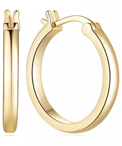 14K Gold Hoop Earrings for Women 14K Gold Earrings Lightweight Earrings Hoops 20mm/30mm 20mm yellow gold $32.93 Earrings