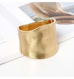 1-3Pcs Gold Plated Bangle Bracelets for Women Open Hinged Bangle Bracelets Chunky Polished-Finish Wrist Cuff Wrap Bracelets M...