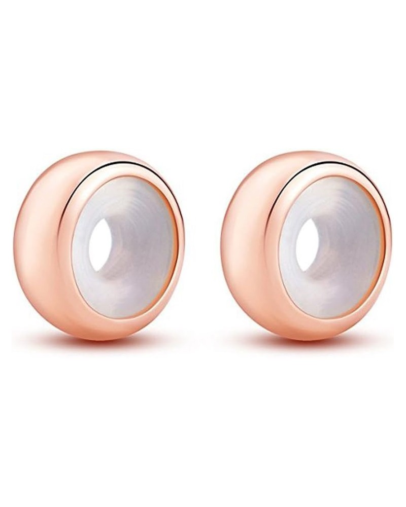 Rose Gold Rubber Charm Stopper Spacer Bead 925 Sterling Silver for Charm Bracelets 2pcs $8.54 Bracelets