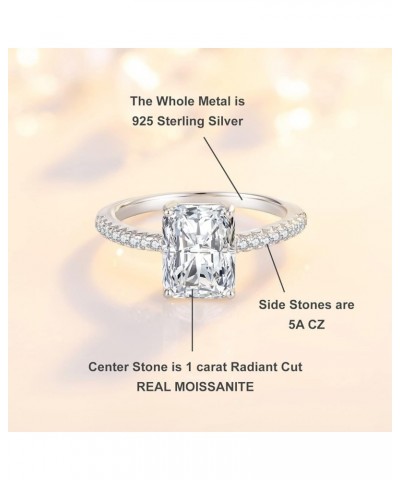 1-3ct Moissanite Engagement Promise Ring for Women - Special Cut Diamond Wedding Band 925 Sterling Silver D Color VVS with Ce...