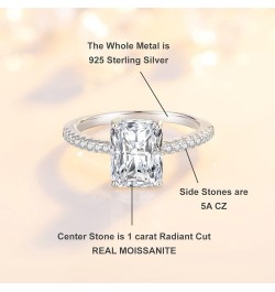 1-3ct Moissanite Engagement Promise Ring for Women - Special Cut Diamond Wedding Band 925 Sterling Silver D Color VVS with Ce...