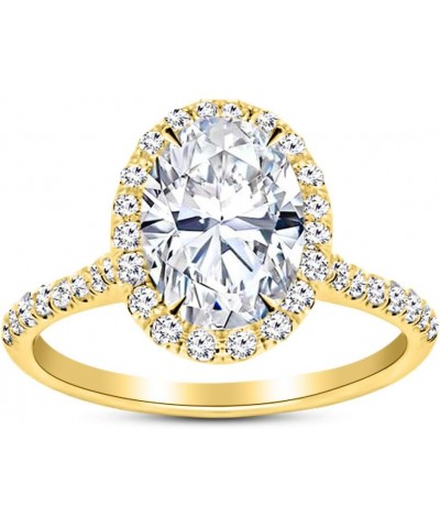 1.25 Ctw Oval Cut Halo 14K White Gold Natural Diamond Engagement Ring (H-I Color I1-I2 Clarity 1 Ct Center) 9 Yellow Gold $86...