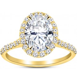 1.25 Ctw Oval Cut Halo 14K White Gold Natural Diamond Engagement Ring (H-I Color I1-I2 Clarity 1 Ct Center) 9 Yellow Gold $86...