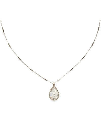 Simply Adorned Pendant Necklace Crystal Antique Silver-Tone $22.09 Necklaces