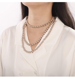 Long Layered Pearl Necklace Multi Strands Pearl Choker Necklace Simulated Round Pearl Necklace Statement Necklace for Women G...