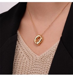 Letter Necklace Bubble Initial Pendant Necklaces for Women Girl Cute Alphabet 14K Gold Plated Design Balloon Puffy Name Perso...