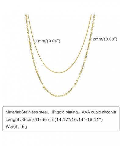 Stainless Steel Double Layers Chain Wedding Statement Cocktail Party Necklace Gold $6.62 Necklaces