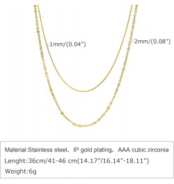 Stainless Steel Double Layers Chain Wedding Statement Cocktail Party Necklace Gold $6.62 Necklaces