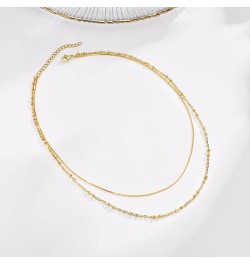 Stainless Steel Double Layers Chain Wedding Statement Cocktail Party Necklace Gold $6.62 Necklaces