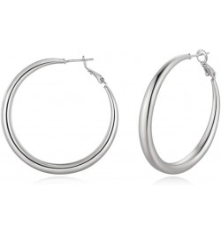 Tube Hoop Earrings Gold Lightweight Large Earrings Women Fashion Jewelry silver $7.26 Earrings