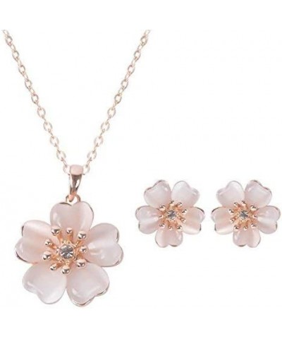 Small Fresh Flower Necklace+Earrings Set Jewelry Earrings For Women Girl Stylish Fashion Book $4.89 Jewelry Sets