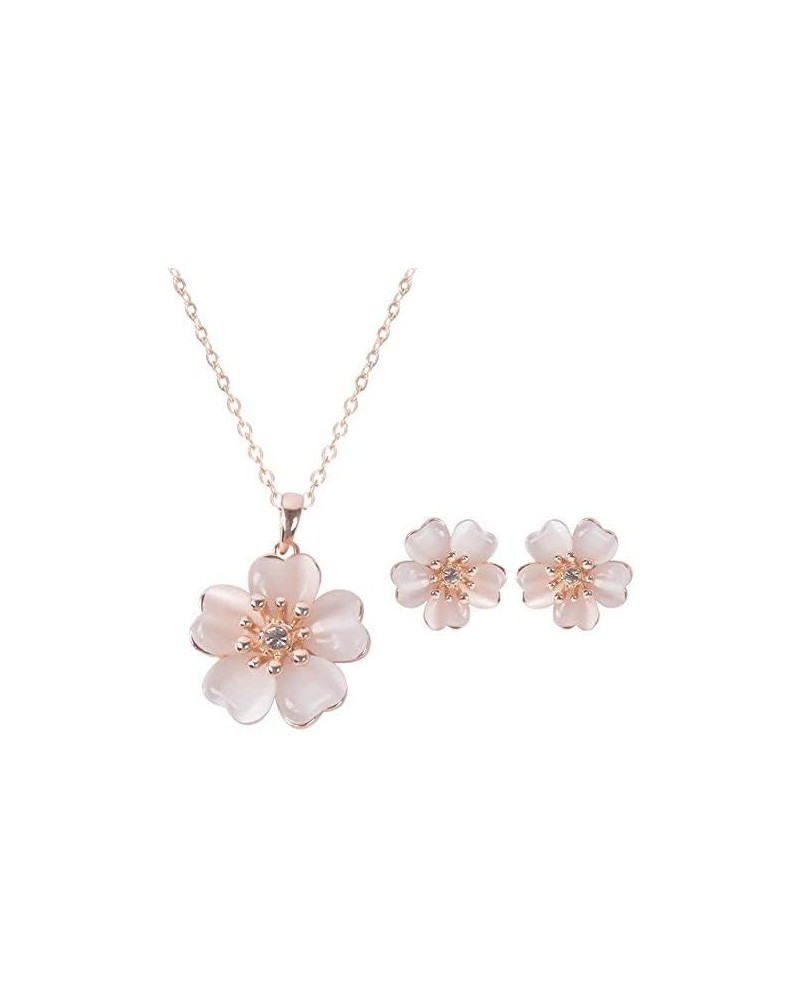 Small Fresh Flower Necklace+Earrings Set Jewelry Earrings For Women Girl Stylish Fashion Book $4.89 Jewelry Sets