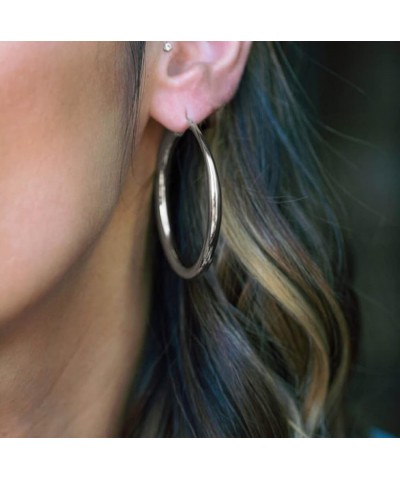 Tube Hoop Earrings Gold Lightweight Large Earrings Women Fashion Jewelry silver $7.26 Earrings