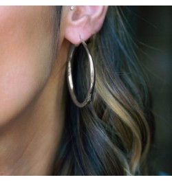 Tube Hoop Earrings Gold Lightweight Large Earrings Women Fashion Jewelry silver $7.26 Earrings