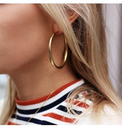 Tube Hoop Earrings Gold Lightweight Large Earrings Women Fashion Jewelry silver $7.26 Earrings